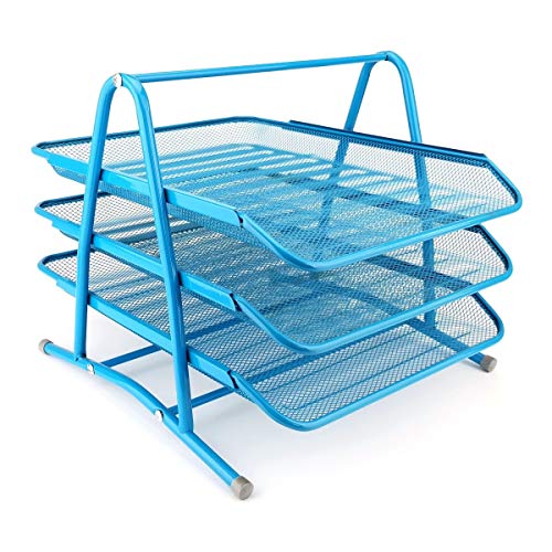 Leviatan Metall Ablage Ablagefächer | Büro Organizer Schreibtisch | Schubladen für Dokumente | 3 Schubfächer Briefablage Dokumentenablage A4 Organizer Mesh | Blau Leviatan Metall Ablage Ablagefächer | Büro Organizer Schreibtisch | Schubladen für Dokumente | 3 Schubfächer Briefablage Dokumentenablage A4 Organizer Mesh | Blau von Leviatan