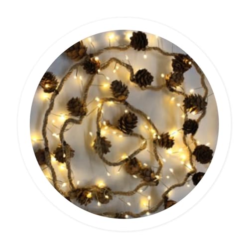 Levitantes 1,8 m lange Lichterkette mit batteriebetriebenen LED-Zapfen, ideal für festliche Dekorationen und gemütliche Atmosphäre. von Levitantes