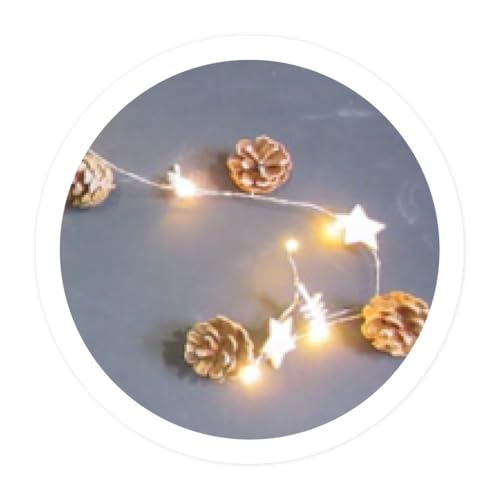 Levitantes Batteriebetriebene LED-Lichterkette mit Sternen, Tannenzapfen und Bäumen, ideal für Partys und Weihnachtskreationen. von Levitantes