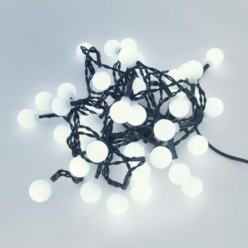 Levitantes Kaltweiße LED-Lichterkette, 4 m, mit 40 Lampen IP44, ideal für die Dekoration im Außenbereich und zur Schaffung von festlichen Atmosphären. von Levitantes