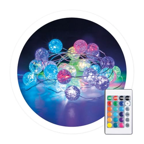 Levitantes LED Kugellichterkette 3m mit USB und Fernbedienung, 24 RGB-Funktionen, IP44, ideal für Innen- und Außendekoration. von Levitantes