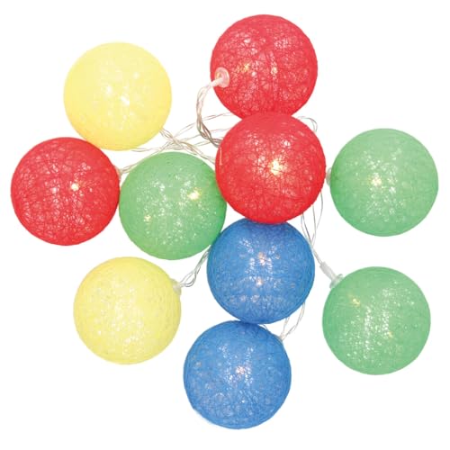 Levitantes LED-Lichterkette aus Baumwollkugeln, mehrfarbig, 2,85 m, warmes Licht, ideal für die Dekoration von Innenräumen und Partys. von Levitantes