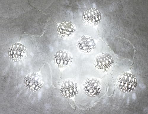 Levitantes LED-Lichterkette mit 10 Kugeln, silberfarben, 1 m, 6000 K, ideal zur Dekoration von Veranstaltungen, Partys und zur Schaffung einer gemütlichen Atmosphäre. Levitantes LED-Lichterkette mit 10 Kugeln, silberfarben, 1 m, 6000 K, ideal zur Dekoration von Veranstaltungen, Partys und zur Schaffung einer gemütlichen Atmosphäre. von Levitantes