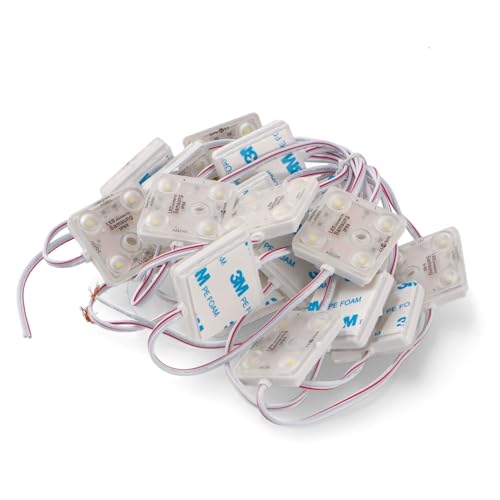 Levitantes Lichterkette mit 20 Modulen, 4 SMD-LEDs, 12 V DC, 2 W, Weiß, 165 lm, 6500 K, Maße 41 x 41 mm, ideal für kommerzielle LED-Schilderei von Levitantes