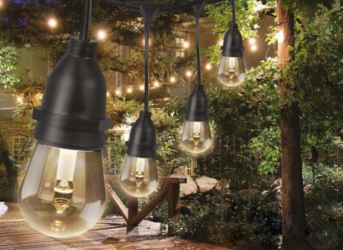 Levitantes Schwarze Lichterkette mit 14,6 m Länge mit 24 Lampen, E27, 2200 K, IP65, ideal für die Dekoration im Freien und für eine gemütliche Atmosphäre. von Levitantes