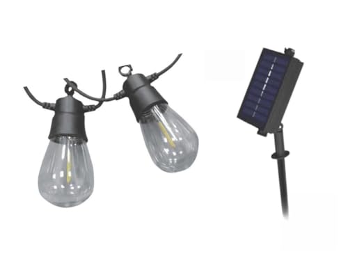 Levitantes Solar-Lichterkette, 5 m, mit 10 RGB-Lampen, Dämmerungssensor, IP45, ideal für Außendekoration und Nachtstimmung. von Levitantes