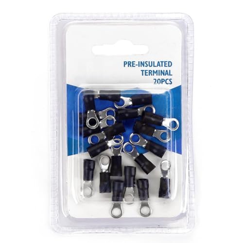 Vorisolierte Klemme – Terminal Typ RV3.5-5, schwarz, 15 Stück pro Blisterpackung, ideal für sichere und effiziente elektrische Verbindungen Vorisolierte Klemme – Terminal Typ RV3.5-5, schwarz, 15 Stück pro Blisterpackung, ideal für sichere und effiziente elektrische Verbindungen von Levitantes
