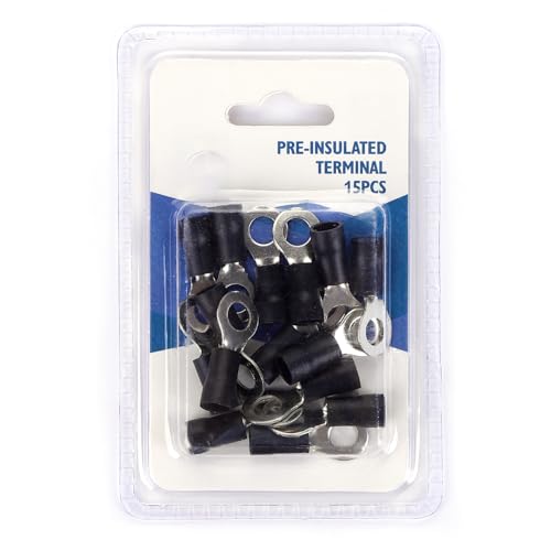 Vorisolierte Klemme - elektrische Anschlussklemme, schwarz, Format RV5.5-64, 15 Stück pro Blisterkarte, ideal für elektrische Installationen* #* Vorisolierte Klemme - elektrische Anschlussklemme, schwarz, Format RV5.5-64, 15 Stück pro Blisterkarte, ideal für elektrische Installationen* #* von Levitantes