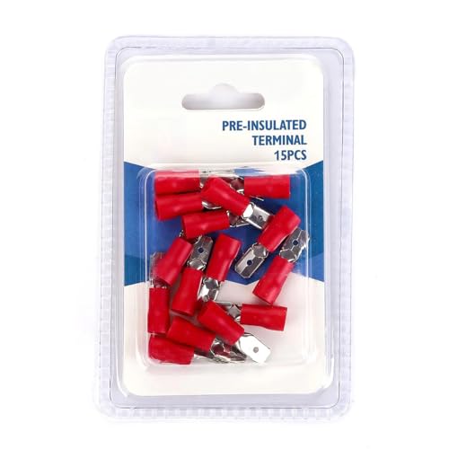 Vorisolierte Klemme – rote Klemme für elektrische Verbindungen, 15 Stück pro Blisterpackung, geeignet für Kabel mit M5,5 mm. * von Levitantes