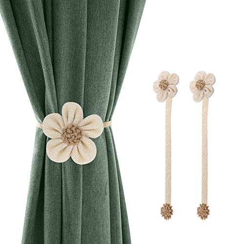Lewondr Magnetische Vorhang Seil, 2 Stücke Einfach und Elegant Größere Sonnenblume Gestrickte Vorhang Halter Dekorative Raffhalter Vorhang Binder Zubehör für Büro Haus Dekoration - Kaffee & Khaki Lewondr Magnetische Vorhang Seil, 2 Stücke Einfach und Elegant Größere Sonnenblume Gestrickte Vorhang Halter Dekorative Raffhalter Vorhang Binder Zubehör für Büro Haus Dekoration - Kaffee & Khaki von Lewondr
