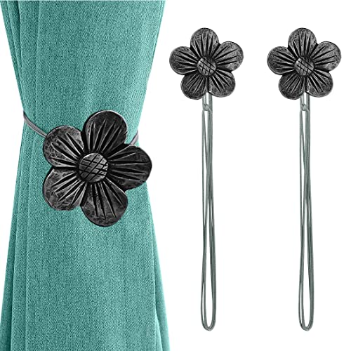 Lewondr Vintage Magnetischer Vorhang Raffhalter, 1 Paar Harz Blume Vorhangschnalle mit starkem dauerhaftem Magneten für Dekoration Zuhause Cafe Büro - Tinte Schwarz Lewondr Vintage Magnetischer Vorhang Raffhalter, 1 Paar Harz Blume Vorhangschnalle mit starkem dauerhaftem Magneten für Dekoration Zuhause Cafe Büro - Tinte Schwarz von Lewondr