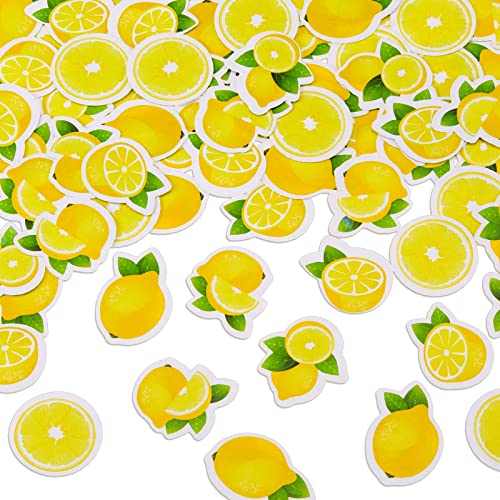 400 Stück Limonade Party Tischdekoration Babyparty Papier Zitrone Tischkonfetti Little Cutie Lemon Party Dekorationen Zitrone Thema Party Dekor Obst Tisch Streukonfetti für Hochzeit Brautdusche von Lewtemi
