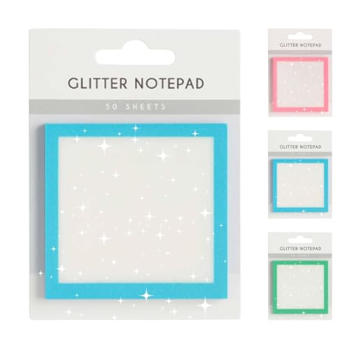 Glitzer-Notizblock, Haftnotizen, Süße Selbstklebende Notizblöcke, Glitzerndes Haftnotizpapier, Transparente Notizen in Pastell, Transparente Glitzer-Notizblöcke(Blue) von LexTex