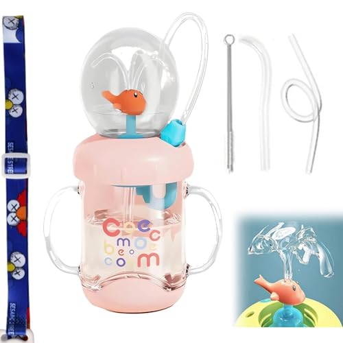 Trinkbecher für Springbrunnen, Whale Squirt-Trinkbecher, beschwerter Happy Day Schnabelbecher, 220 ml, tragbar, auslaufsicher, Tauchwasserbecher mit Griffen und verstellbaren Riemen, niedliche Trinkbecher für Springbrunnen, Whale Squirt-Trinkbecher, beschwerter Happy Day Schnabelbecher, 220 ml, tragbar, auslaufsicher, Tauchwasserbecher mit Griffen und verstellbaren Riemen, niedliche von LexTex