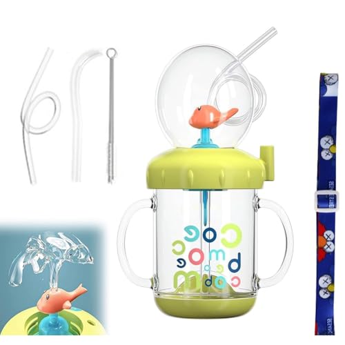 Trinkbecher für Springbrunnen, Whale Squirt-Trinkbecher, beschwerter Happy Day Schnabelbecher, 220 ml, tragbar, auslaufsicher, Tauchwasserbecher mit Griffen und verstellbaren Riemen, niedliche Trinkbecher für Springbrunnen, Whale Squirt-Trinkbecher, beschwerter Happy Day Schnabelbecher, 220 ml, tragbar, auslaufsicher, Tauchwasserbecher mit Griffen und verstellbaren Riemen, niedliche von LexTex