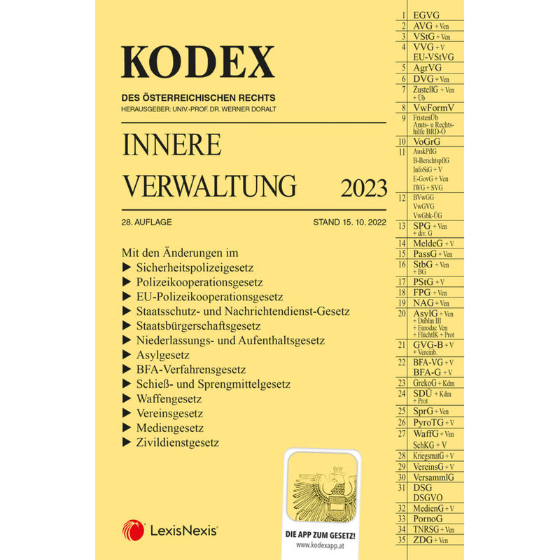 Kodex / Kodex Innere Verwaltung 2023 - Inkl. App, Kartoniert (TB) von LexisNexis Österreich