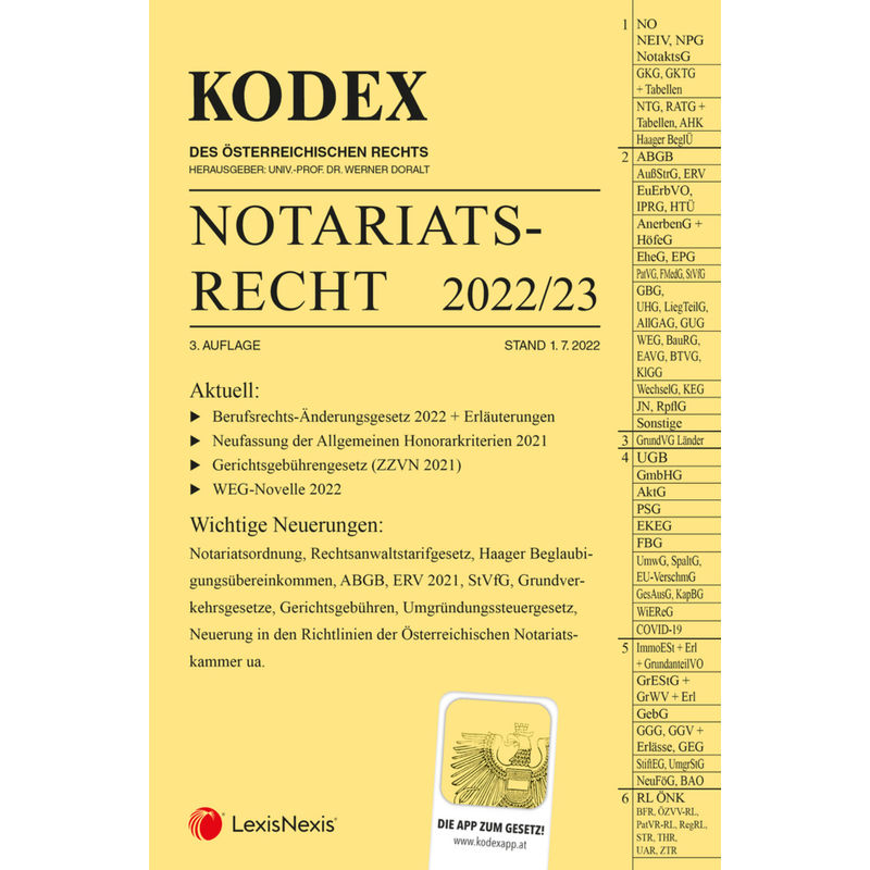 Kodex / Kodex Notariatsrecht 2022/23 - Inkl. App, Kartoniert (TB) von LexisNexis Österreich
