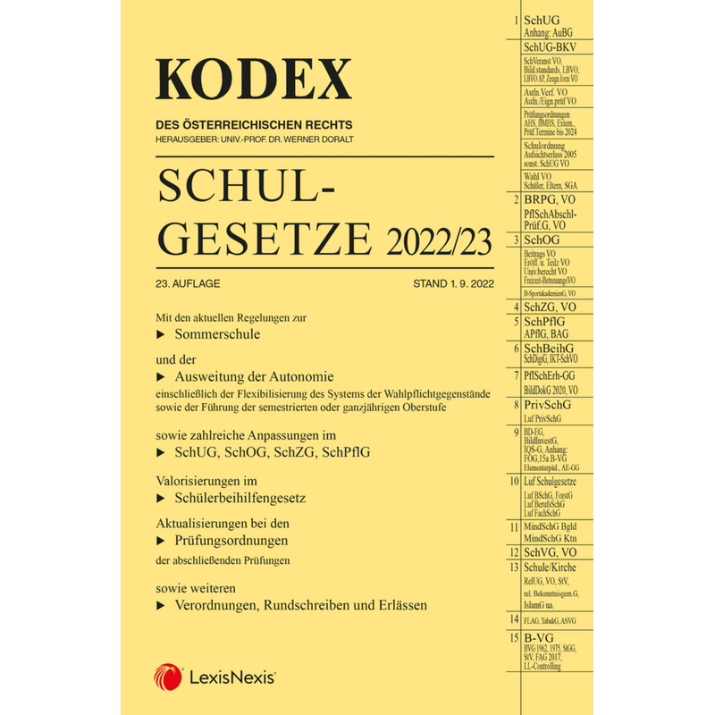 Kodex / Kodex Schulgesetze 2022/23, Kartoniert (TB) von LexisNexis Österreich