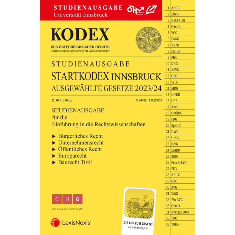 Kodex Startkodex Innsbruck 2023/24 - Inkl. App, Kartoniert (TB) von LexisNexis Österreich