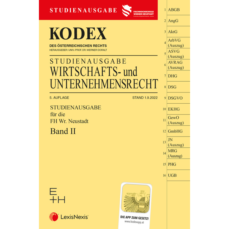 Kodex / Kodex Wirtschafts- Und Unternehmensrecht 2022 Band Ii - Inkl. App, Kartoniert (TB) von LexisNexis Österreich