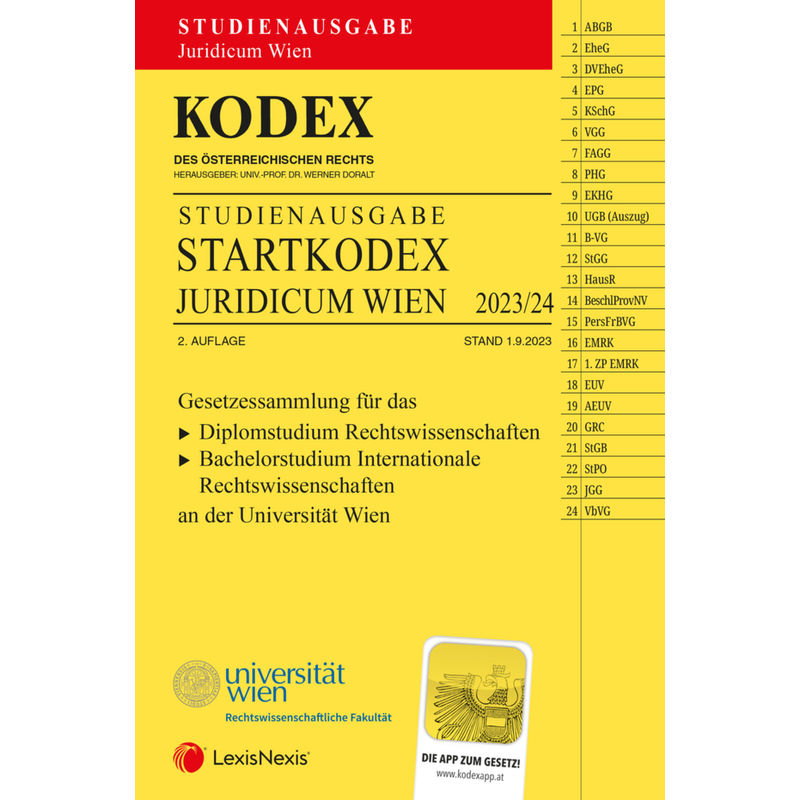 Kodex Startkodex Wien Juridicum 2023/24 - Inkl. App, Kartoniert (TB) von LexisNexis Österreich