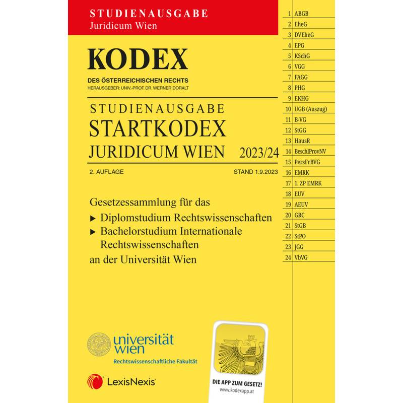 Kodex Startkodex Wien Juridicum 2023/24 - Inkl. App, Kartoniert (TB) von LexisNexis Österreich