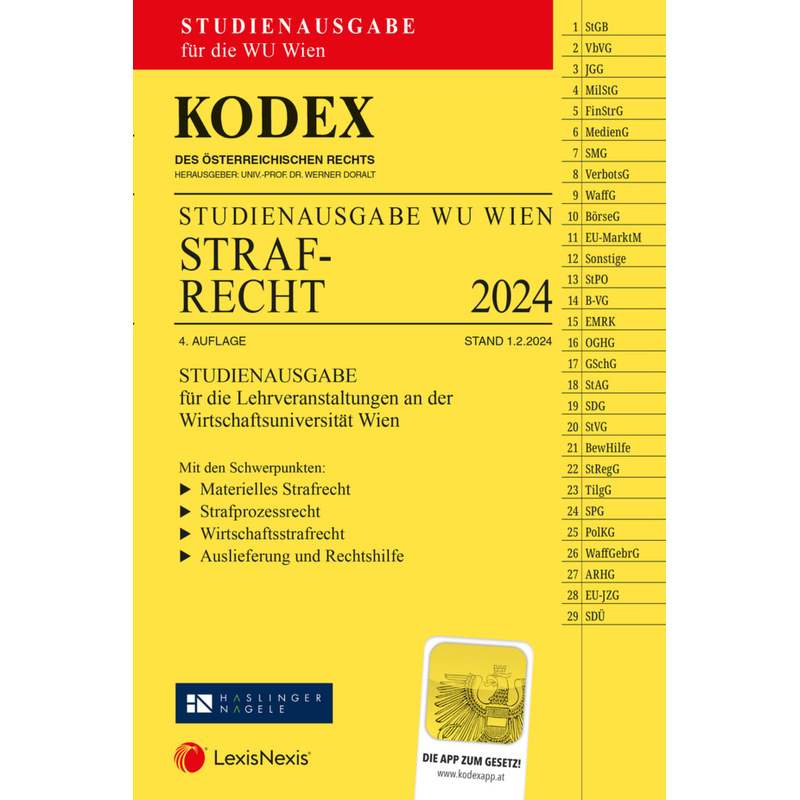 Kodex Strafrecht Für Die Wu 2024 - Inkl. App, Kartoniert (TB) von LexisNexis Österreich