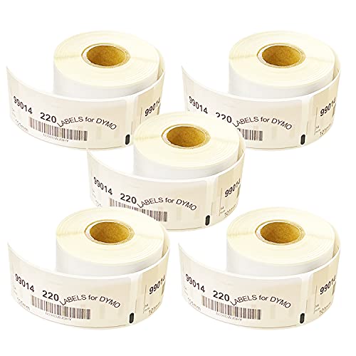 Leyf 5 x ROLLEN Dymo Label 99014 54 mm x 101 mm Thermodrucker 220 Etiketten 100% kompatibel zu Dymo - Seiko von Leyf