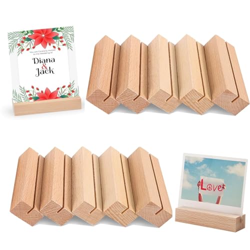 Leylve 10 stück Kartenhalter Holz, Stabil Tischkartenhalter Buchenholz für Post, Foto, Memo, Kalender, Menü, Elegante Tischdekoration für Geburtstage, Hochzeiten, Feste, Jahrestage Leylve 10 stück Kartenhalter Holz, Stabil Tischkartenhalter Buchenholz für Post, Foto, Memo, Kalender, Menü, Elegante Tischdekoration für Geburtstage, Hochzeiten, Feste, Jahrestage von Leylve