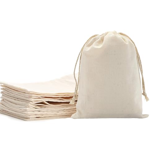 Leylve 8 Stück Turnbeutel zum Bemalen Jumbo (25x30cm) | Baumwollbeutel mit Zugband | Leere Stoffbeutel zum Befüllen für Graffiti, Stickerei | Ideal für Hochzeit, Taufe, Adventskalender Hochzeit von Leylve