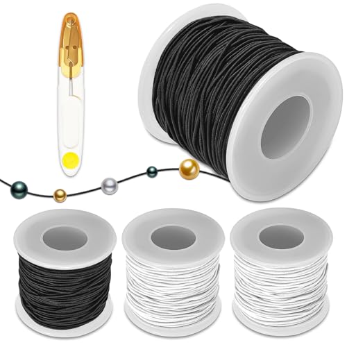 Leyrens 4 Rollen Gummiband für Armbänder 1 mm, 200m Elastische Faden Perlenschnur, Gummiband Schmuckherstellung Schnur, Zwei Farben, für Basteln Armbänder, Halskett, Schlüsselanhänger Und DIY Leyrens 4 Rollen Gummiband für Armbänder 1 mm, 200m Elastische Faden Perlenschnur, Gummiband Schmuckherstellung Schnur, Zwei Farben, für Basteln Armbänder, Halskett, Schlüsselanhänger Und DIY von Leyrens