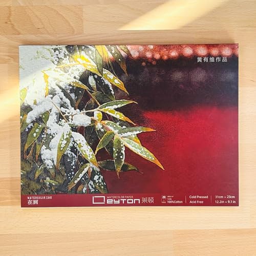 Leyton Großer Block für Aquarellfarben, 100 % Baumwolle, 300 g/m², feine Körnung, kaltgepresst, 20 Blatt, 31 cm x 23 cm, exklusive Edition Leyton Großer Block für Aquarellfarben, 100 % Baumwolle, 300 g/m², feine Körnung, kaltgepresst, 20 Blatt, 31 cm x 23 cm, exklusive Edition von Leyton