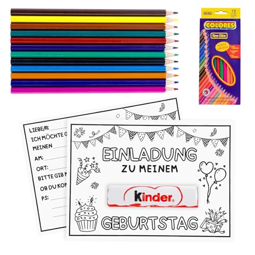 15 Einladungskarten Kindergeburtstag Mädchen Junge inkl. 12 Buntstifte,DIY Partyeinladungen für Geburtstage,kreative Einladungskarten Geburtstag,Gestalten Sie Ihre Eigenen Partyeinladungskarten 15 Einladungskarten Kindergeburtstag Mädchen Junge inkl. 12 Buntstifte,DIY Partyeinladungen für Geburtstage,kreative Einladungskarten Geburtstag,Gestalten Sie Ihre Eigenen Partyeinladungskarten von Lezehea