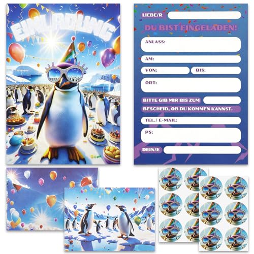 Lezehea Pinguin Glitzer Einladungskarten Kindergeburtstag Mädchen und Junge,12 Pinguin Einladungskarten + 12 Umschläge + 12 Aufkleber,einladungskarten Geburtstag,Partyeinladungen Einladungen Kinder Lezehea Pinguin Glitzer Einladungskarten Kindergeburtstag Mädchen und Junge,12 Pinguin Einladungskarten + 12 Umschläge + 12 Aufkleber,einladungskarten Geburtstag,Partyeinladungen Einladungen Kinder von Lezehea