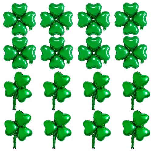 Lezevn 16 Stück Kleeblatt-Folienballons St. Patrick Day Luftballons für Babyparty, Hochzeit, Geburtstag, St. Patrick's Day, Party-Dekorationen Lezevn 16 Stück Kleeblatt-Folienballons St. Patrick Day Luftballons für Babyparty, Hochzeit, Geburtstag, St. Patrick's Day, Party-Dekorationen von Lezevn