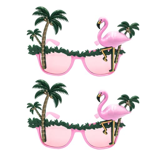 Lezevn 2 x Flamingo-Sonnenbrille für Hawaii-Partys, rosa Flamingo-Party-Brillen, Hawaii-Kostüm-Zubehör für Erwachsene Lezevn 2 x Flamingo-Sonnenbrille für Hawaii-Partys, rosa Flamingo-Party-Brillen, Hawaii-Kostüm-Zubehör für Erwachsene von Lezevn