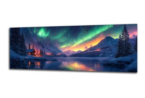 Polarlicht Diamond Painting Winter Diamond Painting Erwachsene Kleinformat 30x90 cm, DIY 5D Diamant Malerei Kinder Crystal Strass Leinwand Kreuzstich Stickerei Kit Zuhause Dekoration Geschenke-z671 von Lezewege