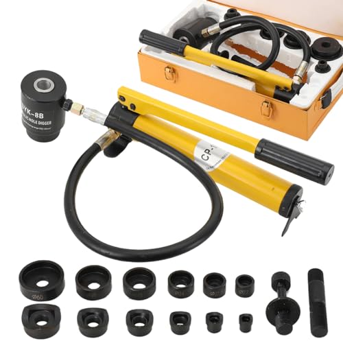 Lfhelper 10T Hydraulischer Blechlocher Punch Set 6 Lochstempel Hydraulischer 22-60,5 mm Locher Metalllocher Knockout-Stanzer Zylinder Hydraulikpumpe Set im Koffer Lfhelper 10T Hydraulischer Blechlocher Punch Set 6 Lochstempel Hydraulischer 22-60,5 mm Locher Metalllocher Knockout-Stanzer Zylinder Hydraulikpumpe Set im Koffer von Lfhelper