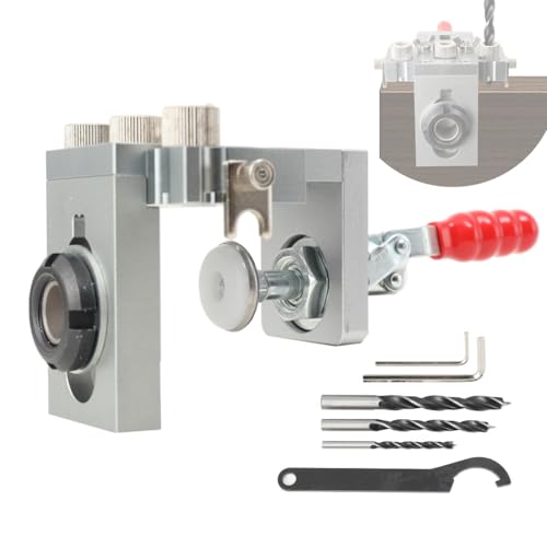 Lfhelper Pocket Hole Jig Set 3-in-1 Taschenloch Bohrhilfe 5/8/10mm Bohrschablone Multifunktion Bohrer Locator Holzbearbeitung Bohrlehre Bohrloch Positionierer für DIY-Zimmermanns-Projekt Einstellbar von Lfhelper