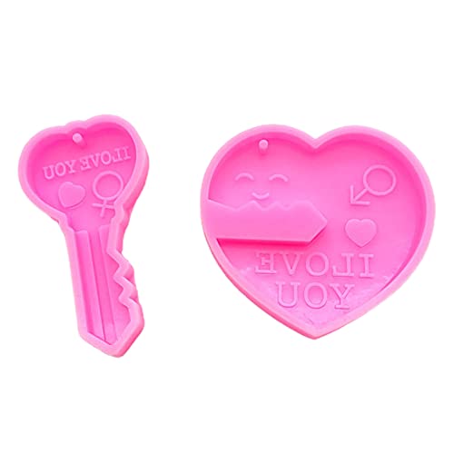 1 Paar Herz-Liebesschloss für Schlüssel, Silikon für W/Loch, Valentinstag, Schlüsselanhänger, Harz, Epoxidharz, Gießformen für Schmuck 1 Paar Herz-Liebesschloss für Schlüssel, Silikon für W/Loch, Valentinstag, Schlüsselanhänger, Harz, Epoxidharz, Gießformen für Schmuck von LfrXtra