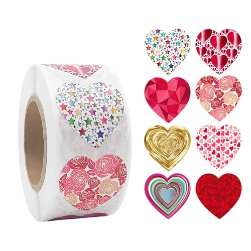1 Roll 25mm Love Heart Aufkleber 1 Zoll Herzaufkleber Etiketten Valentinstag Kleber Aufkleber Für Handwerksumschläge Karten von LfrXtra