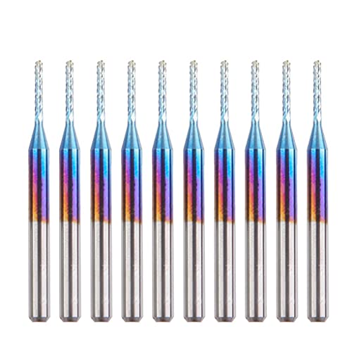 10 Stcs Wolframstahl Endmühlen Set 0 8 Mm Bis 3 175 Mm Blauer Beschichtung Für Hartlegierung Maismühlenschneider Für Ste von LfrXtra