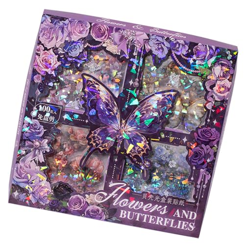 100 Blätter Schmetterling Und Blumenaufkleber Dekorationsaufkleber Scrapbook Decal Laptop Aufkleber Für Notebook Scrapbooking von LfrXtra