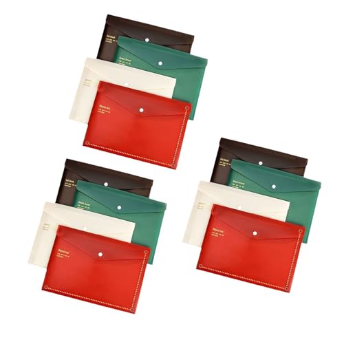 12 PCs Ein 4 Datei Ordner Retro Dokumentbeutel Dokumentordner Mit Pressebosenpapierpapier Aufbewahrungsbeutel Schulbürozubehör von LfrXtra
