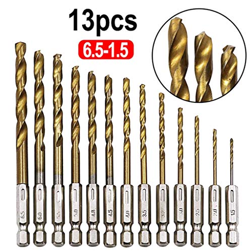 13pcs/Set 1 5-6 5 Mm HSS Hochgeschwindigkeitsstahl Für Titanschicht 1/4 Shank Drill von LfrXtra
