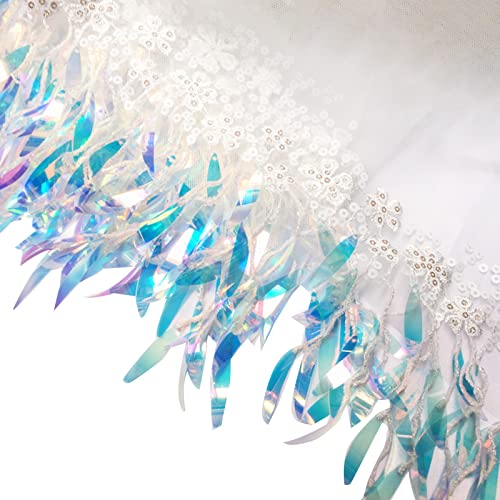 1yard Pailletten Quaste Fringe Floral Tüll Spitze Ribbon Randkantenkantzutschbind von LfrXtra
