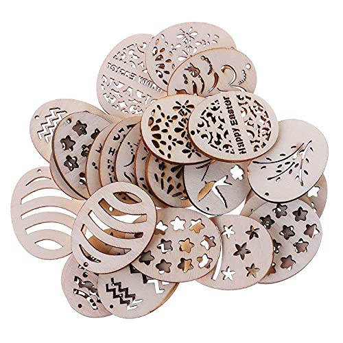 25 Stück hängende Holzdekorationen Ornamente Holzanhänger unlackiertes Holz Osterformen Holzscheiben zum Basteln 25 Stück hängende Holzdekorationen Ornamente Holzanhänger unlackiertes Holz Osterformen Holzscheiben zum Basteln von LfrXtra