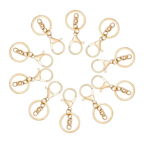 50/100 Stück Schlüsselband-Haken mit Kette für Schlüsselanhänger, Schmuckzubehör, Schlüsselanhänger-Verschlüsse, Schmuckherstellung 50/100 Stück Schlüsselband-Haken mit Kette für Schlüsselanhänger, Schmuckzubehör, Schlüsselanhänger-Verschlüsse, Schmuckherstellung von LfrXtra