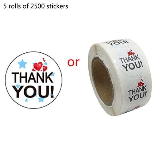 500/2500 Stück Blumen-Dankesaufkleber, 2,5 cm, für Hochzeit, handgefertigter Umschlag von LfrXtra