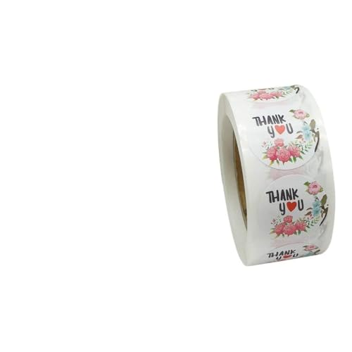 500/2500 Stück Blumen-Dankesaufkleber, 2,5 cm, für Hochzeit, handgefertigter Umschlag von LfrXtra